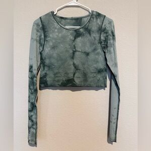 lululemon athletica Green Tie-Dye Crop Top